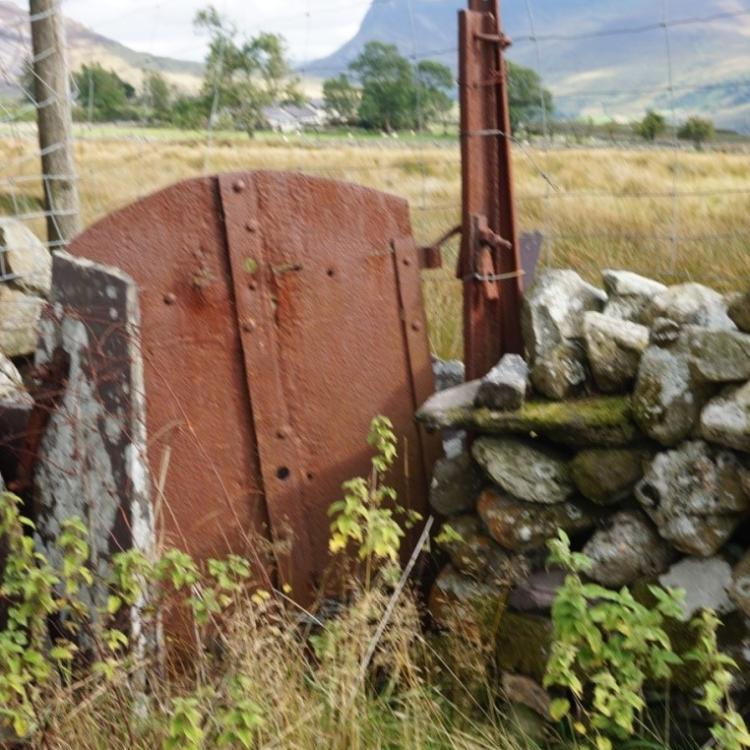 Old train track and wagon